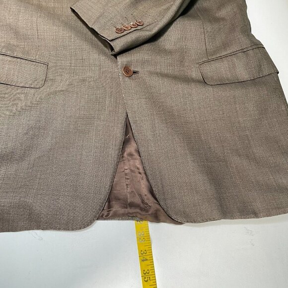 Canali Super 120s Wool Suit Mens 56R Brown 35x29 Pleated Pants 2-Piece - Picture 12 of 16